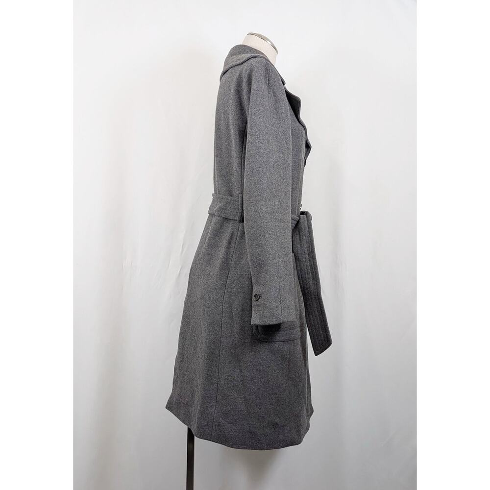 Vintage Y2K Coat Banana Republic Gray Wool Blend Belted Women's Size M Old Money - Picture 3 of 9